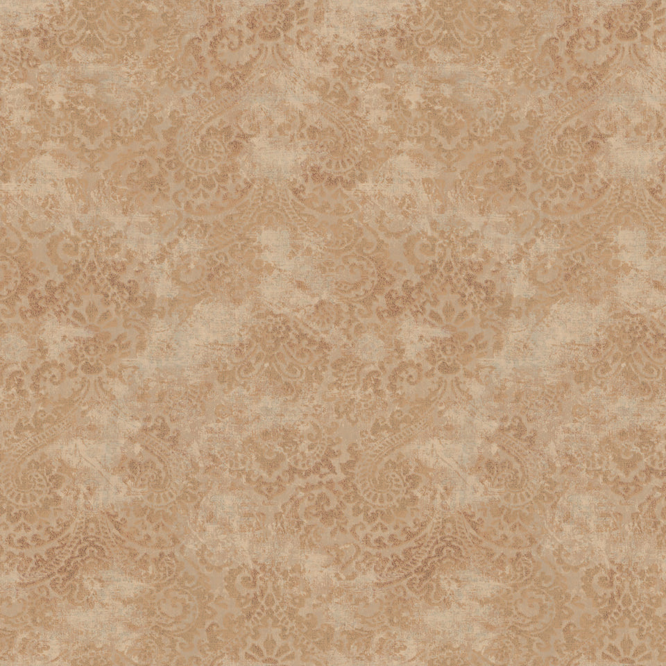 Distressed Damask Wallpaper