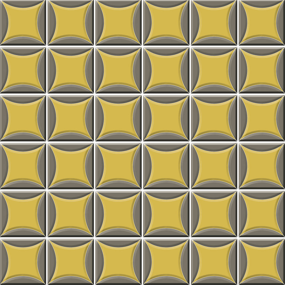 Grey and Yellow Tile Wallpaper