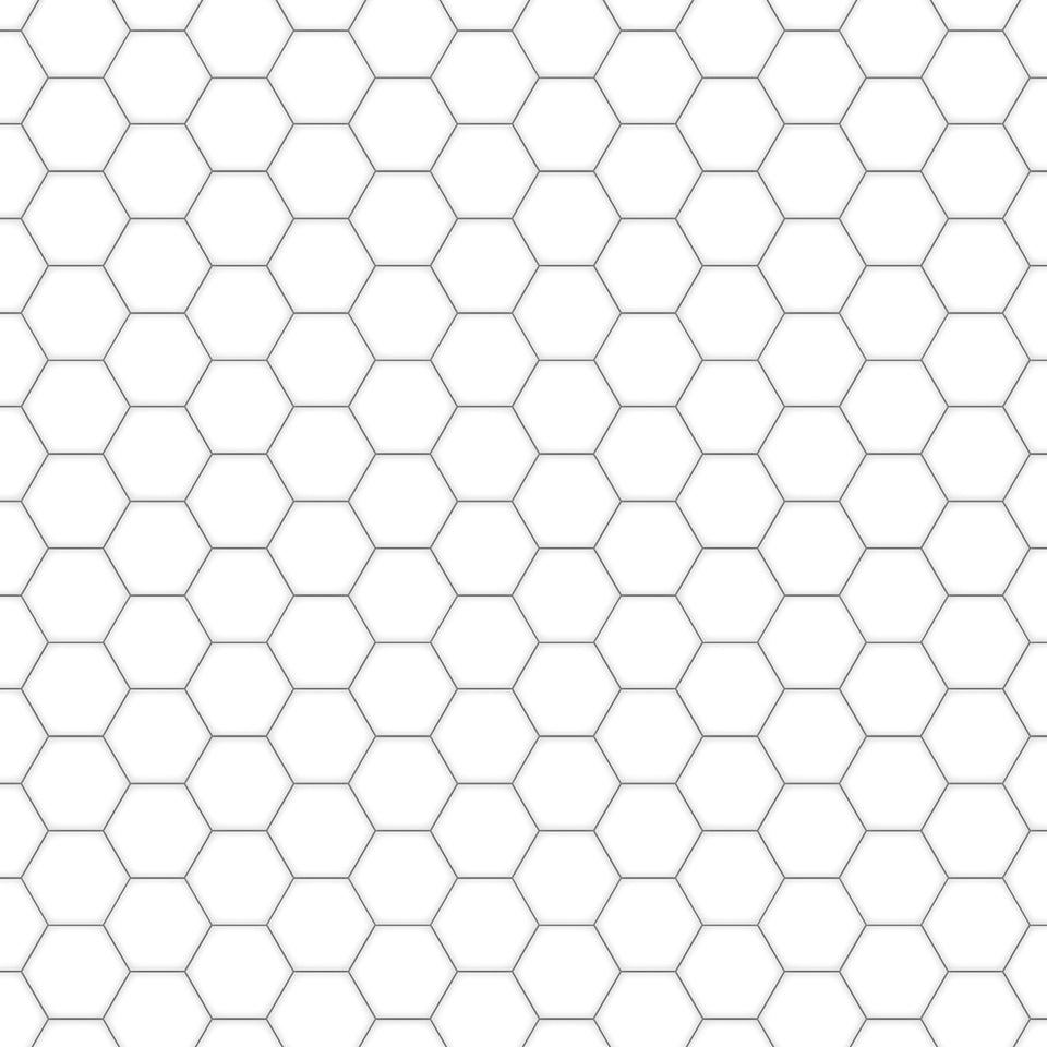White Hex Tile Wallpaper