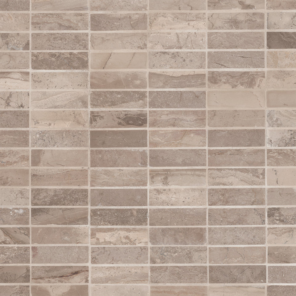 Taupe Natural Stone Horizontal Tile Wallpaper