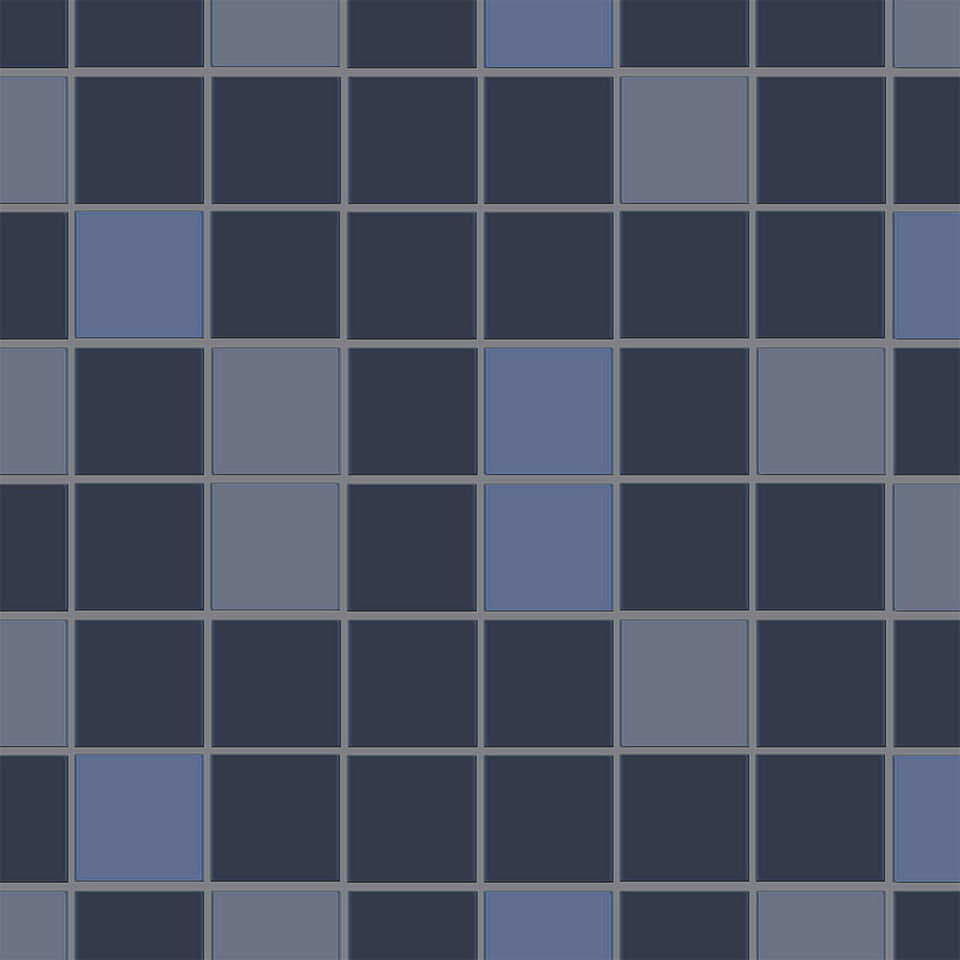 Navy Mosaic Tile Wallpaper