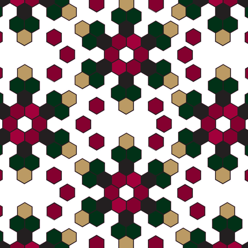 Hex Snowflake Mosaic Tile Wallpaper