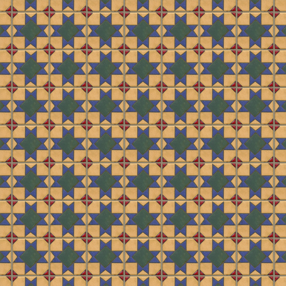 Yellow Blue Spanish Tile Wallpaper