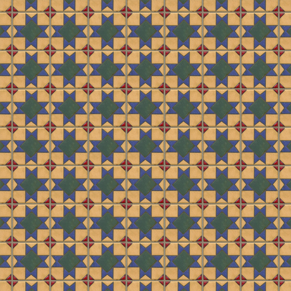 Yellow Blue Spanish Tile Wallpaper