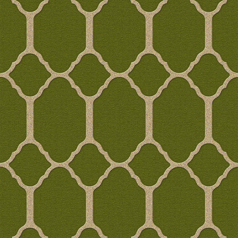Green Pattern Tile Wallpaper