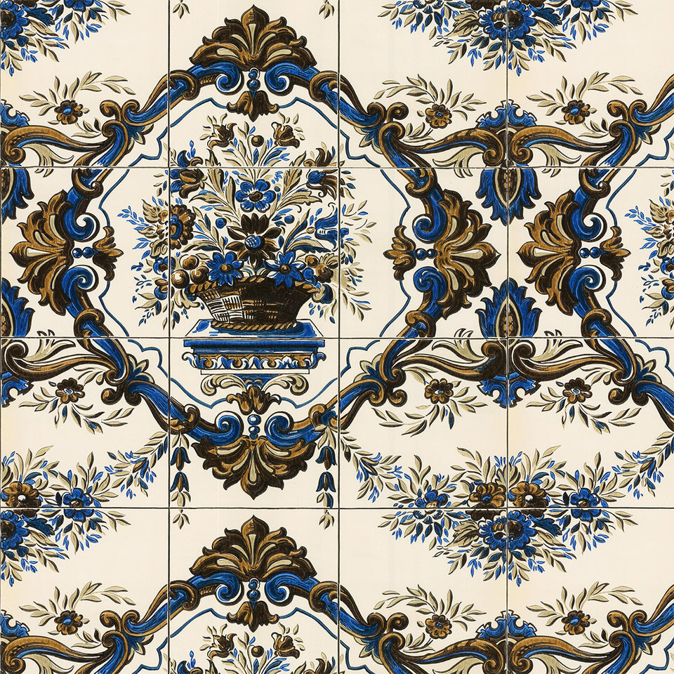 Vintage flower Bouquet Tile Wallpaper