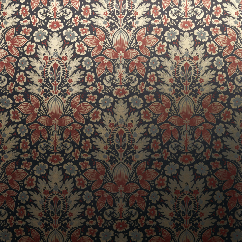 Victoria Wallpaper - Bordeaux