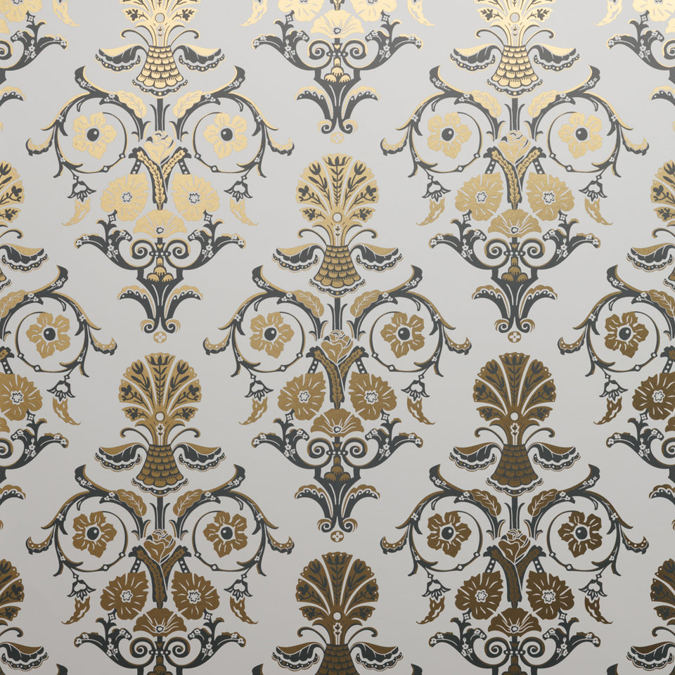 Manchester Wallpaper - Gold and Cream