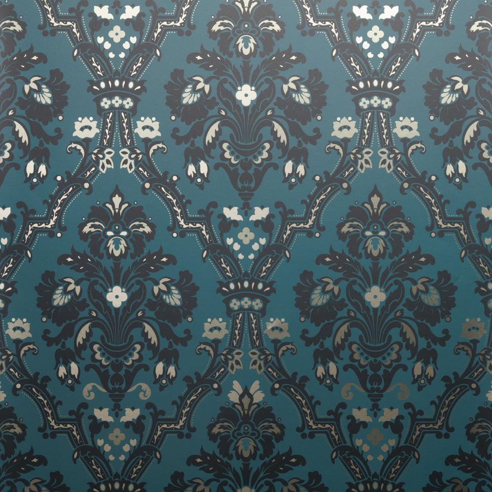 Empire Wallpaper - Gold and Teal