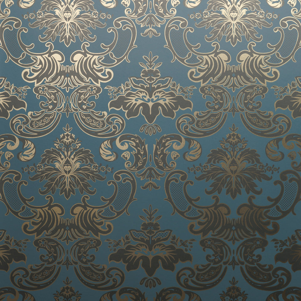 Madison Wallpaper - Gold and Teal