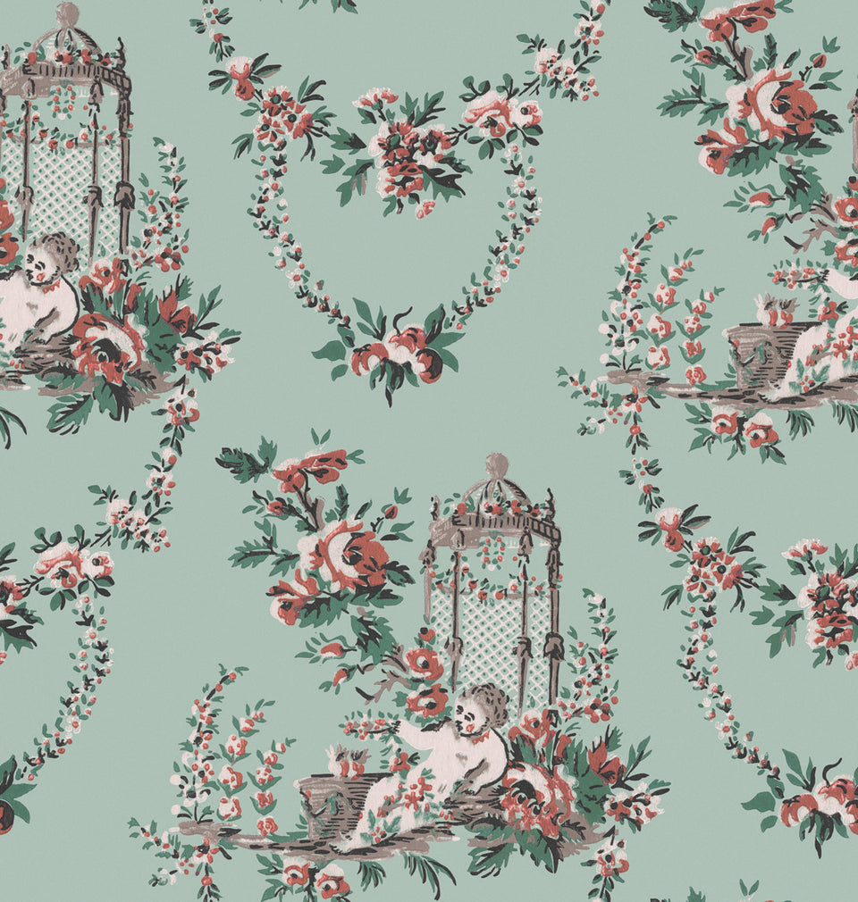 Garden Pavilion Wallpaper - Pastoral Mint