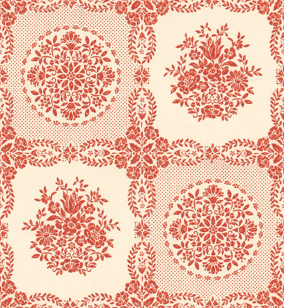 Stencil Block Floral Wallpaper