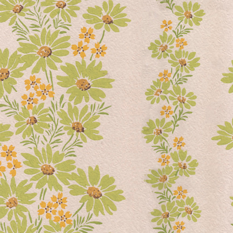 Lazy Daisies - Lime Wallpaper