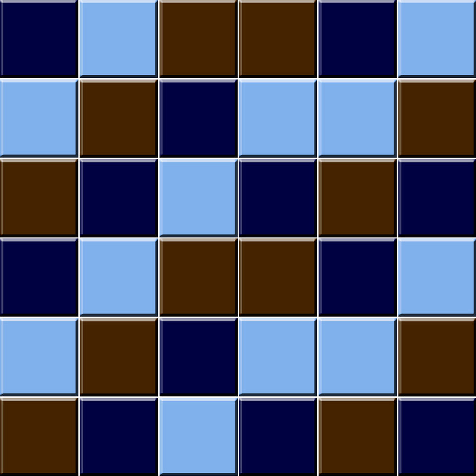 Blue and Brown Mosaic Tile Wallpaper