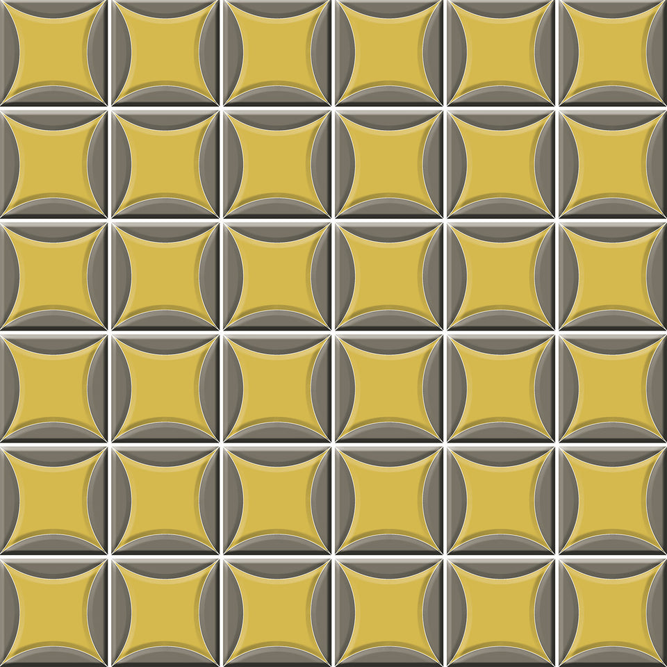 Grey and Yellow Tile Wallpaper