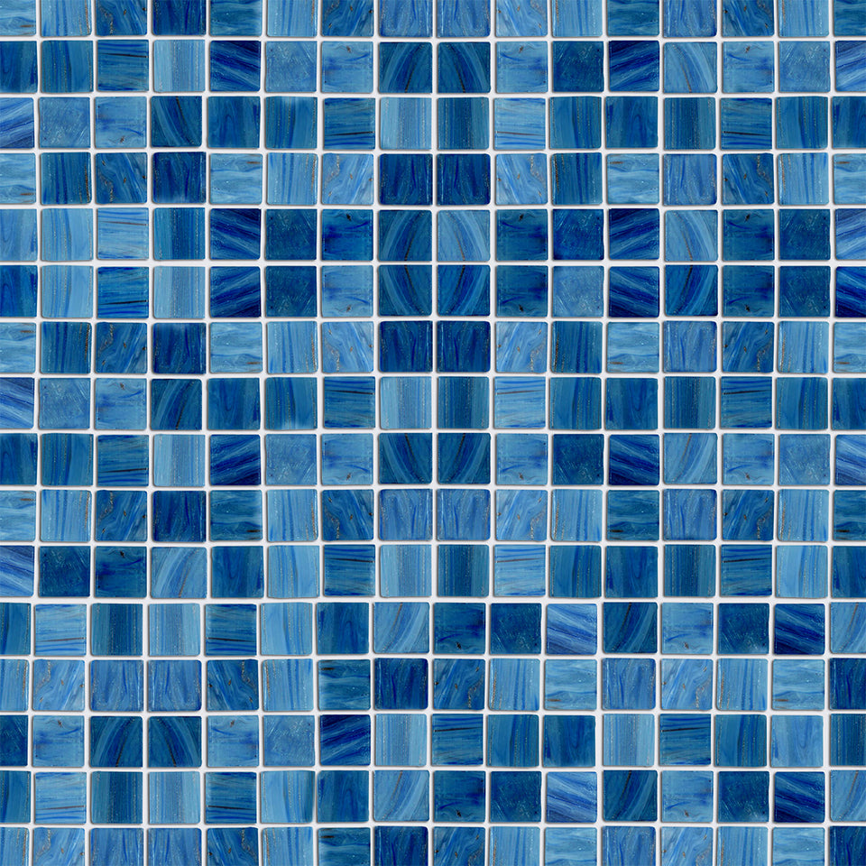 Blue Brushed Glass Tile Wallpaper