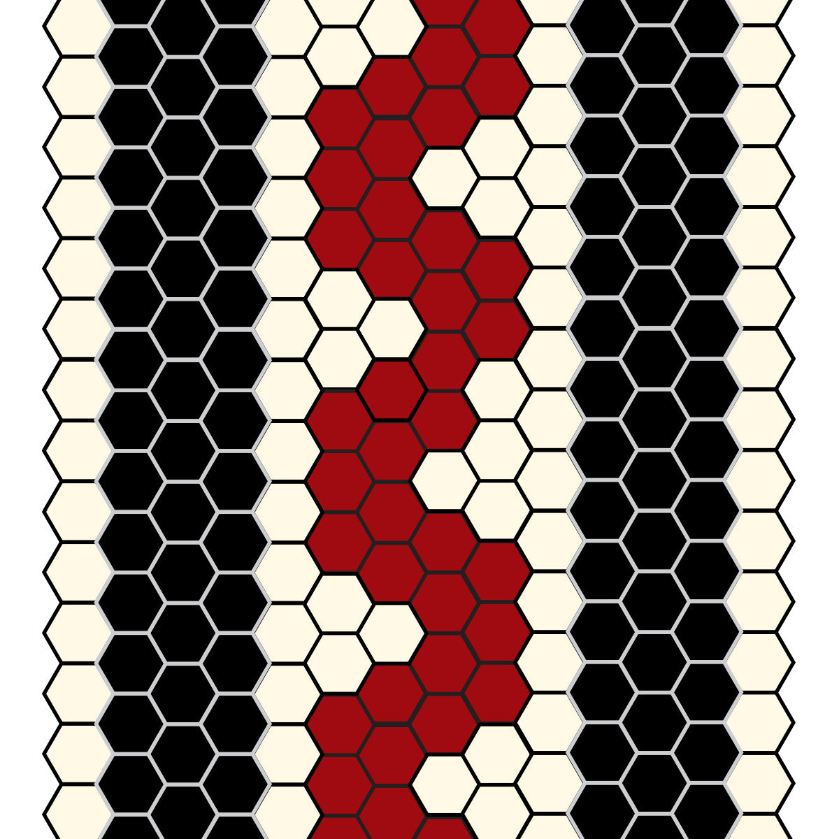 Red, Black, and Ivory Hex Mosaic Border Tile Wallpaper – On Air Design ...