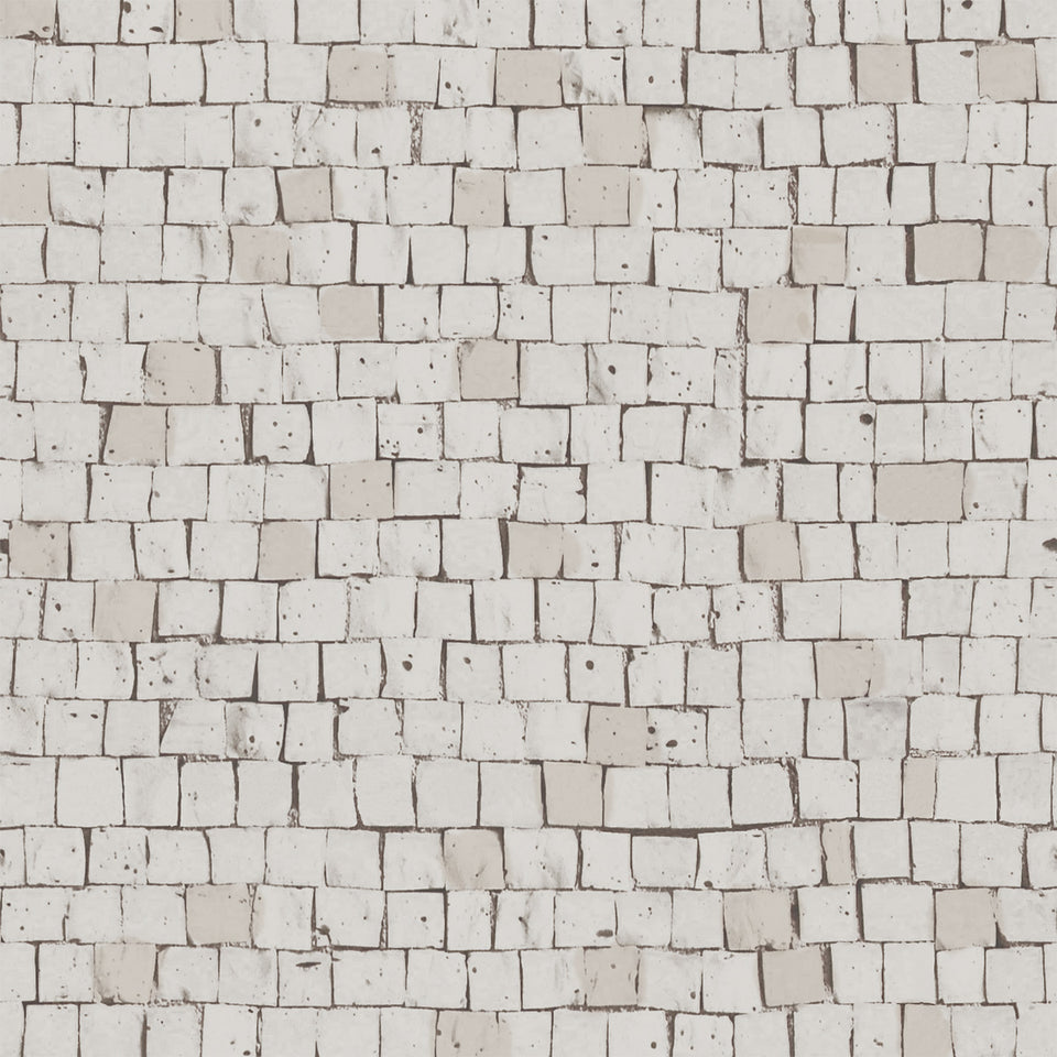 Matte Silver Mosaic Tile Wallpaper