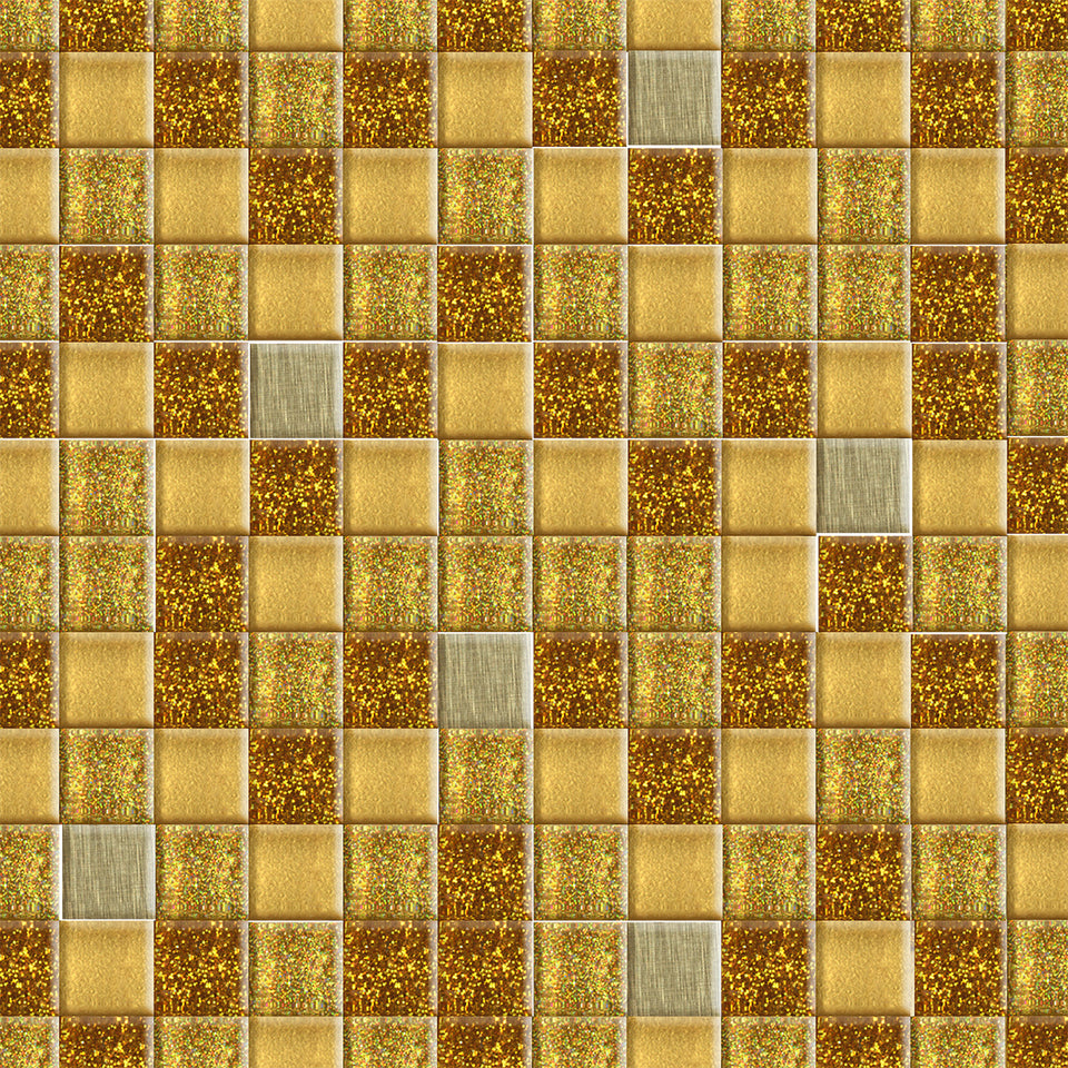 Gold Sparkle Square Tile Wallpaper