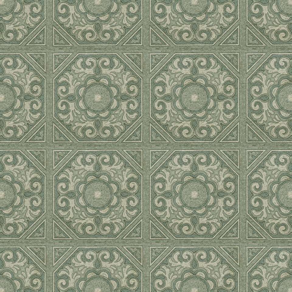 Green painted Tile Wallpaper