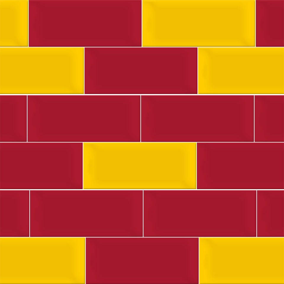 Red and Yellow Brick Tile Wallpaper