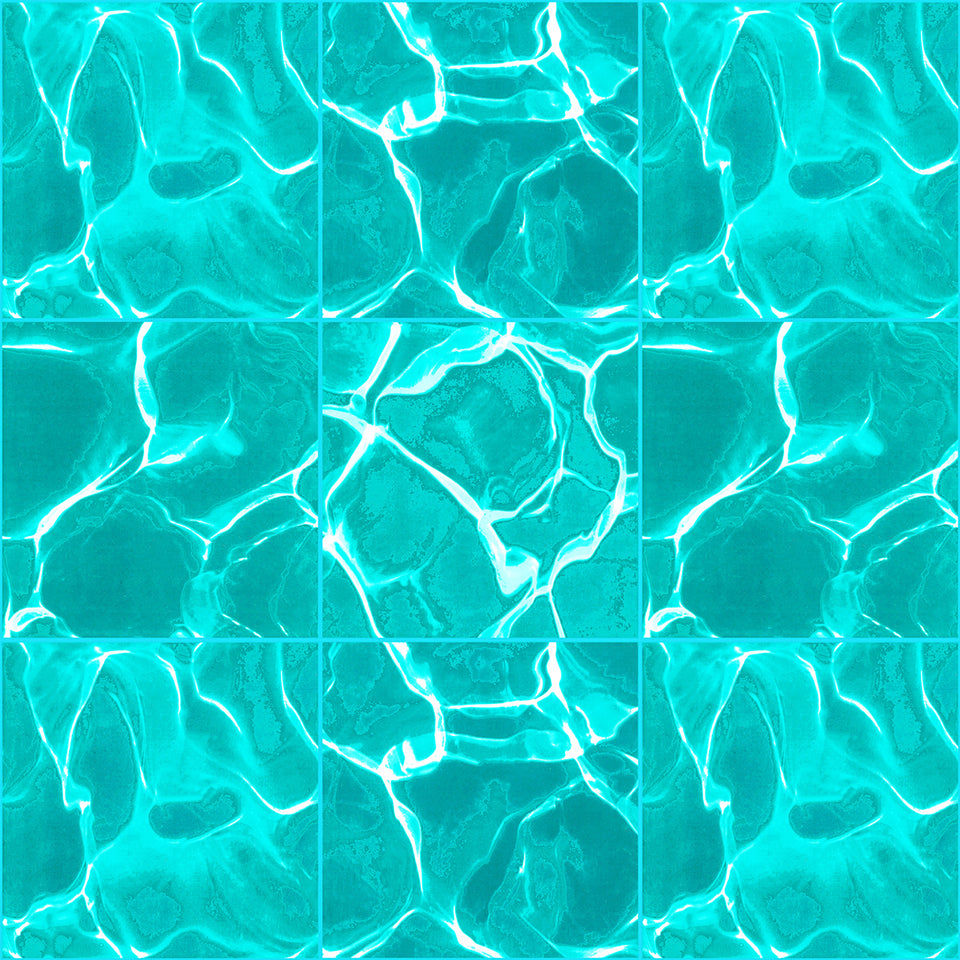 Aqua Water Ripple Tile Wallpaper