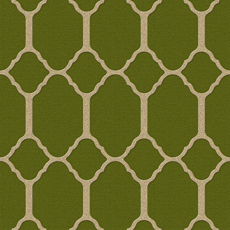 Green Pattern Tile Wallpaper