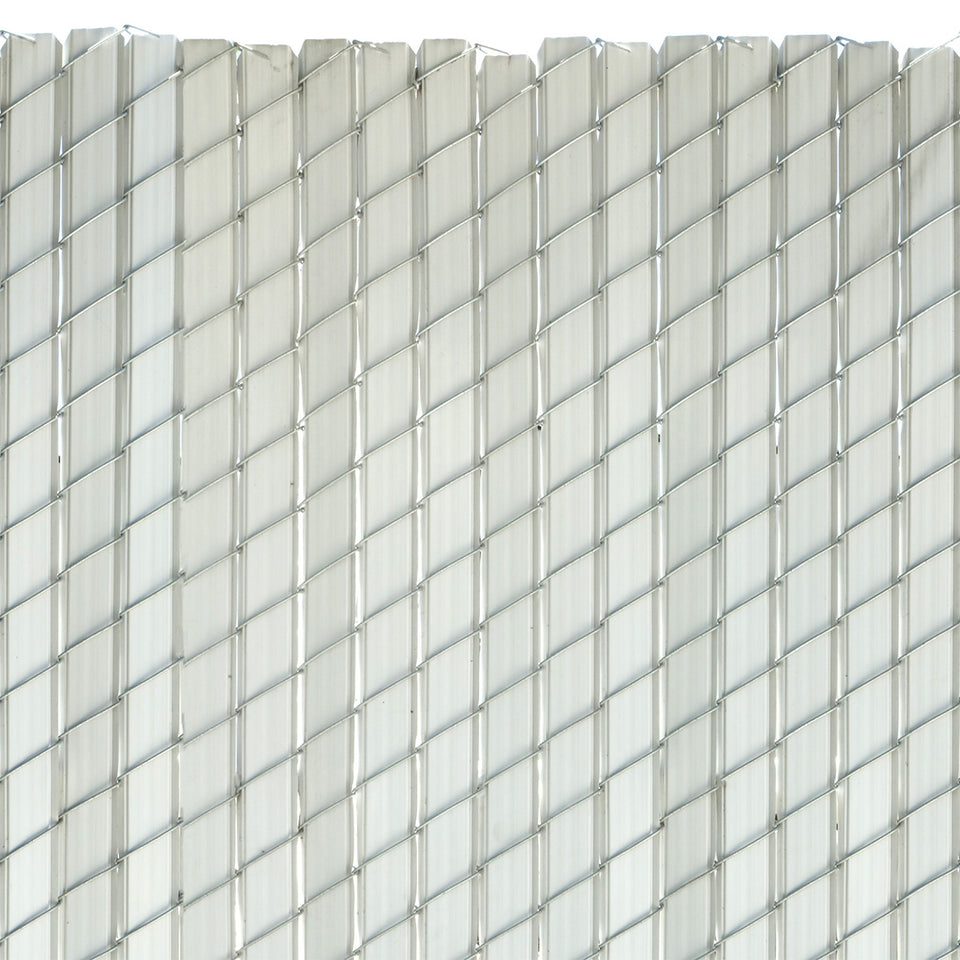 White Slats Chain Link Fence Wallpaper