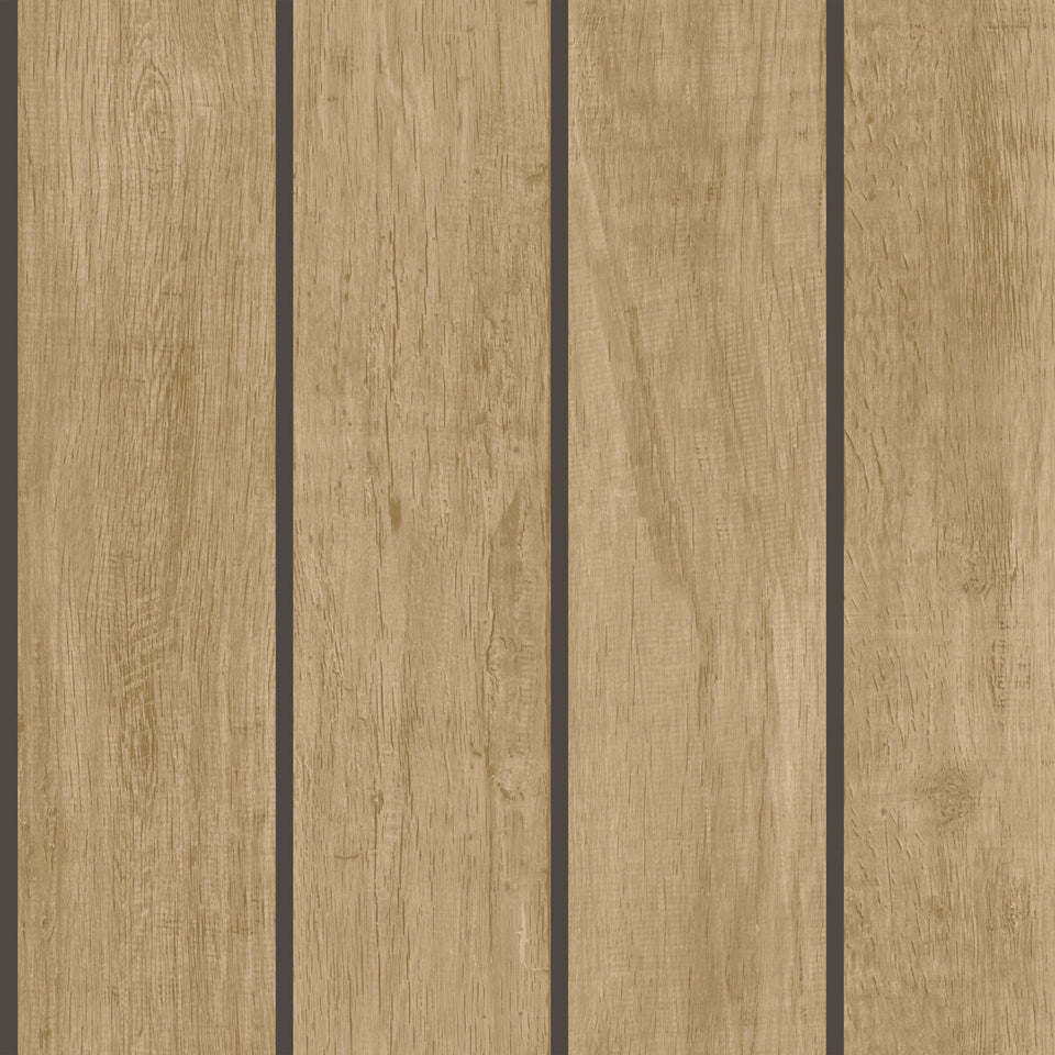 Light Wood Wide Planks Wallpaper
