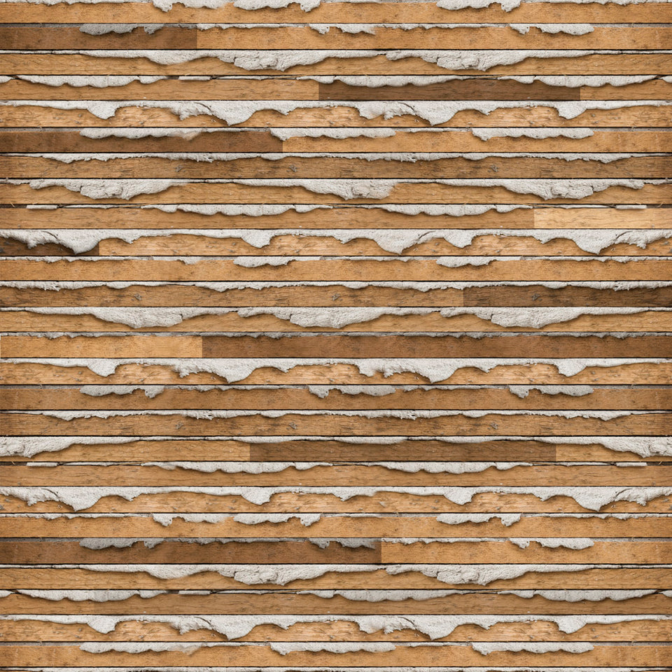 Plastered Wood Planks Wallpaper