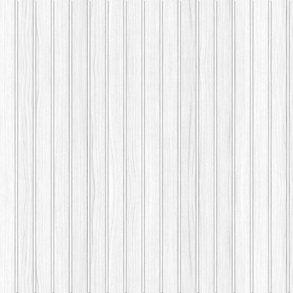 White Wood Beadboard Wallpaper